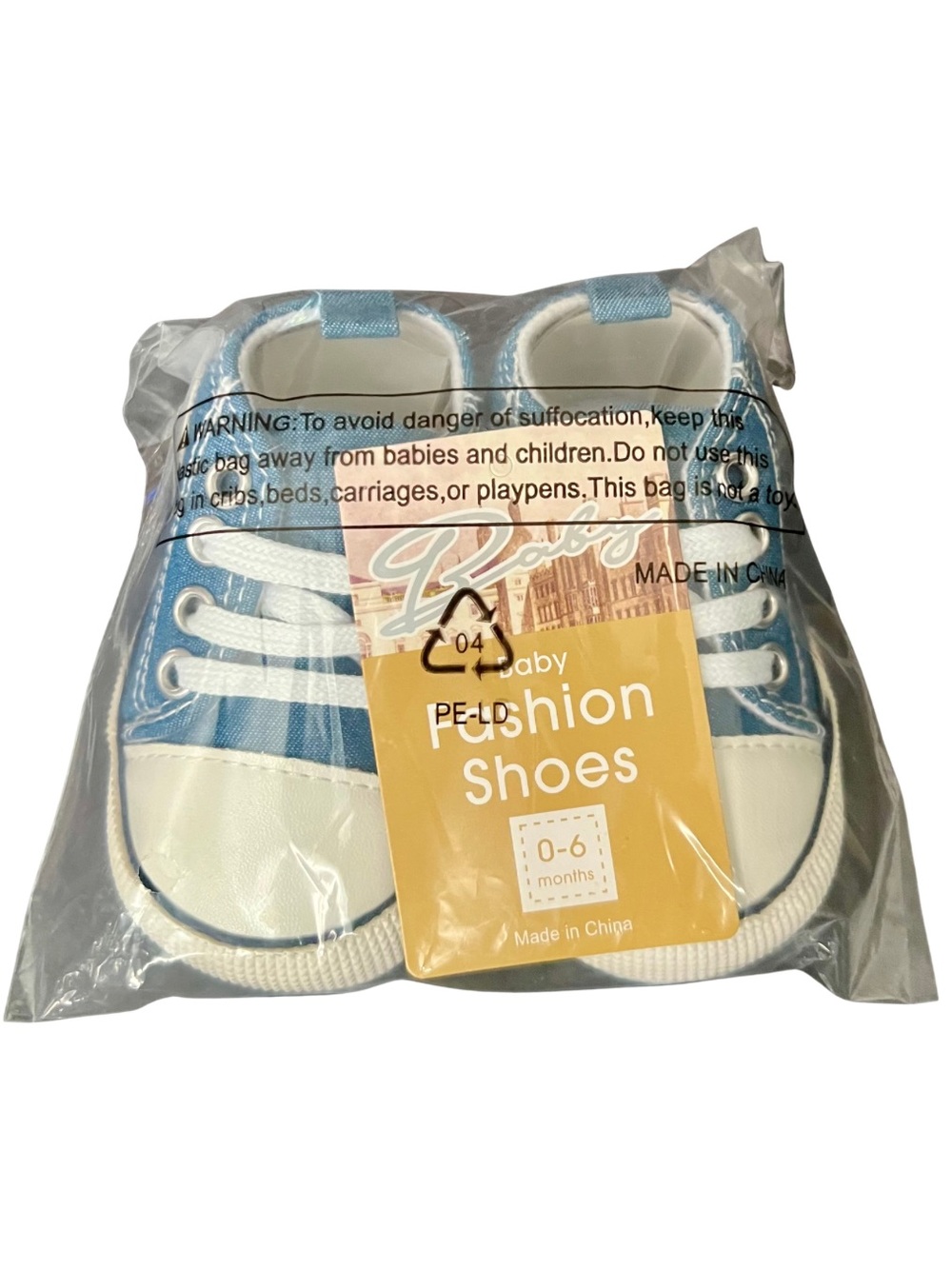 Baby Blue High Top Sneakers 0-6 Months NEW Sealed